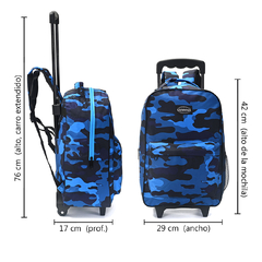 Mochila escolar Goodpak Camuflado 16´´, Con Carrito, Primaria 13577