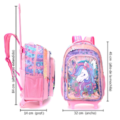 Mochila Escolar Unicornio 18´´, Con Carrito Skora infantil 13555