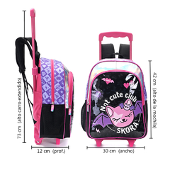 Mochila escolar “Not Cute Club” 16´´, C/Carro Skora infantil 13580