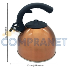 Pava Silbadora de acero inoxidable, 3 litros, 2DA SELECCION 12044 - Compranet