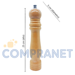 Molinillo Pimentero de madera 25 cm, muela acero, 13070 - Compranet