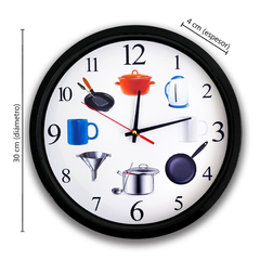Imagen de Reloj de pared, analógico 30 cm, diámetro, Cocina 13360