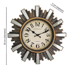 Reloj para Pared 30 cm Analógico Calado, Espejado, 13362