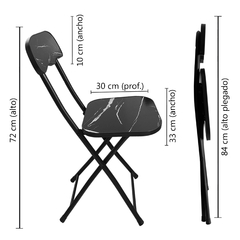 Silla Plegable Símil mármol Resistente moderna Multiuso 13388 - comprar online