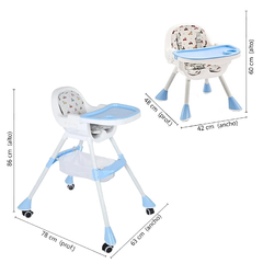 Silla de Comer Bebé, 2 Alturas C/ruedas, C/bandeja 13281
