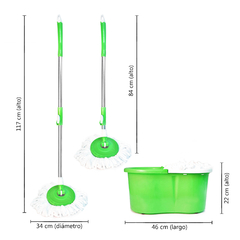 COMBO Mopa Lampazo trapeador con balde + 4 repuestos redondos. - comprar online