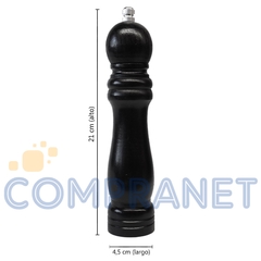 Molinillo Pimentero de madera 21 cm, muela cerámica, 11826 - Compranet