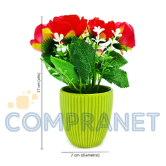 Planta artificial, maceta con flores, Decoración Centro de Mesa, 12659 - comprar online