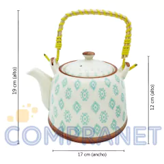 COMBO Tetera + 2 Cuencos p/Té, de Porcelana China, 90033