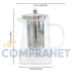 Tetera de Vidrio con infusor de acero inoxidable, 750ml, 12410 - tienda online