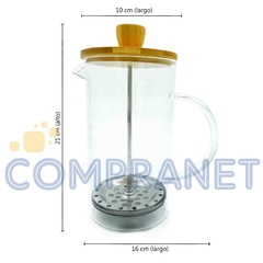 Cafetera con embolo, Prensa francesa, con tapa de madera, 1 litro, 11901 - comprar online
