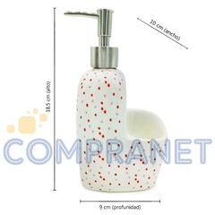 Dispenser de detergente/Jabón con porta-esponja, incluye esponja, Corazones, 11915 - tienda online
