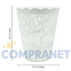 Cesto redondo calado, plástico, 23 cm diámetro, 11913 - tienda online