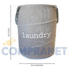 Canasto de tela rígida, impermeable, ropa sucia con tapa y cierre, 12038 - Compranet