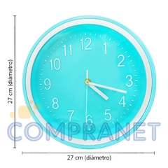 Reloj de pared Analógico, 27 cm diámetro, 12414