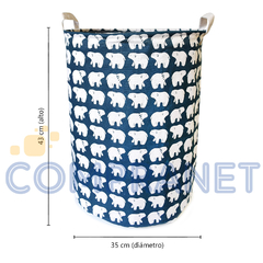 Canasto de tela rígida estampada, impermeable con tapa, 12037 - tienda online