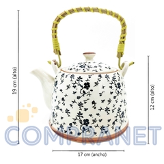 Tetera Porcelana China, 900c.c., con infusor de acero, Té hebras - comprar online