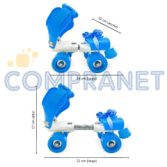 Patines 4 Ruedas Extensibles Bolsa PVC Colores Surtidos 11635