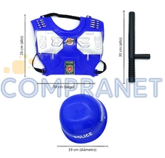 Set Policía, 3 piezas, casco garrote y pechera, 11657 - tienda online