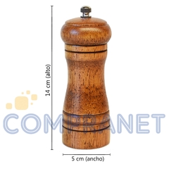 Molinillo Pimentero de madera 14 cm, muela cerámica, 11828 - Compranet