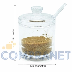 Azucarera/Quesera de acrílico con tapa y cuchara, 11856 - tienda online