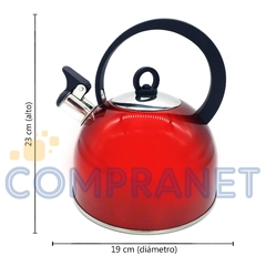Pava Silbadora de acero inoxidable, grande, 2,5 litros, 11665