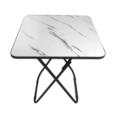 Mesa Cuadrada Plegable 60x60cm Jardín Balcón Simil mármol 13392 en internet