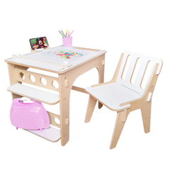 Mesa Didáctica con Silla encastrable tipo Montessori, c/valija y vaso 13694 - Compranet
