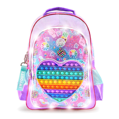 Mochila Pop-it Corazón, De Espalda, 18 pulgadas, con Luz Led, original Footy, 12663 - comprar online