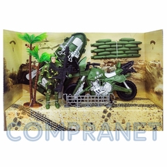 Set Militar, con soldados, armas y accesorios, 12836