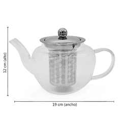 Imagen de Tetera de Vidrio con infusor de acero inoxidable, 600ml, 11891
