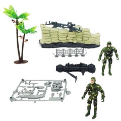 Set Militar, con soldados, armas y accesorios, 12836