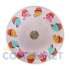 Imagen de Plato Giratorio 25 cm estampado, Vidrio templado, diseños 12423