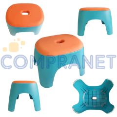 Taburete Banquito plástico, Multiuso, apilable Liso Colores 13262 - tienda online