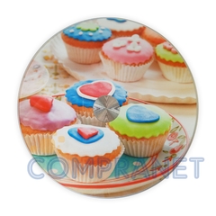 Plato Giratorio 25 cm estampado, Vidrio templado, diseños 12423 - comprar online