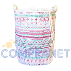 Canasto de tela rígida estampada, impermeable con tapa, 12039 - tienda online