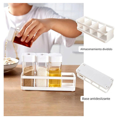 Set x 4 Especieros acrílico con tapa y base, condimentos cocina 12830