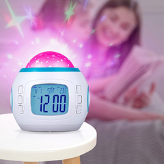 Reloj Despertador C/Luz Proyector de estrellas C/Música y Alarma 13449