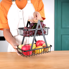 Canasto Organizador Doble, Frutera Huevera metálica, 13050 - tienda online