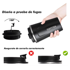 Vaso térmico Café, 510 ml Hermético Acero Inoxidable, C/Tapa 13600