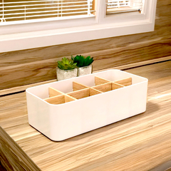 Organizador multiuso 8 divisiones, Bambú, Escritorio cocina 13816 - comprar online