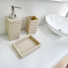 Set de Baño 3 piezas, Cerámica, jabonera + Dispenser + Vaso 13397 - comprar online