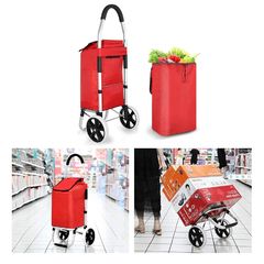 Carrito de Compras 100 cm, 2 ruedas Grandes, Bolsa desmontable 13271 - Compranet