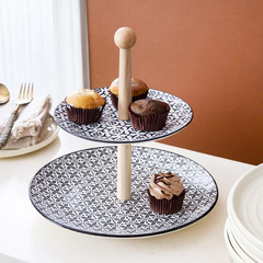 Exhibidor de Mesa 2 pisos Cerámica Madera Circular Cupcakes 13400 en internet
