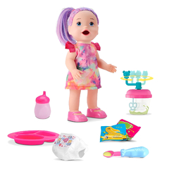 Muñeca con Set de comidas y Mixer, accesorios, ensucia el Pañal 12701 - Compranet