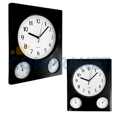 Reloj de pared, analógico, Rectangular, c/Temperatura y humedad 13065 - tienda online