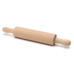 Palo de Amasar de Madera 41 cm largo, rodillo giratorio, cocina, 11888