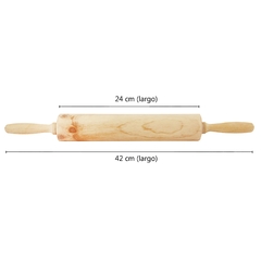 Palo de Amasar de Madera 42 cm largo, rodillo giratorio, cocina, 11886 - tienda online