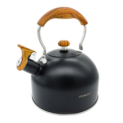 Pava Silbadora de acero inoxidable, 2.5litros, mango madera, 12733