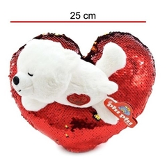 Oso sobre corazon con lentejuela 10277 - Compranet